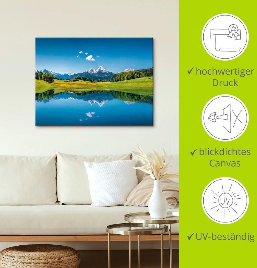 Artland Artprint Landschap in de Alpen als artprint van aluminium artprint voor buiten artprint op linnen poster in verschillende maten. maten - Foto 3