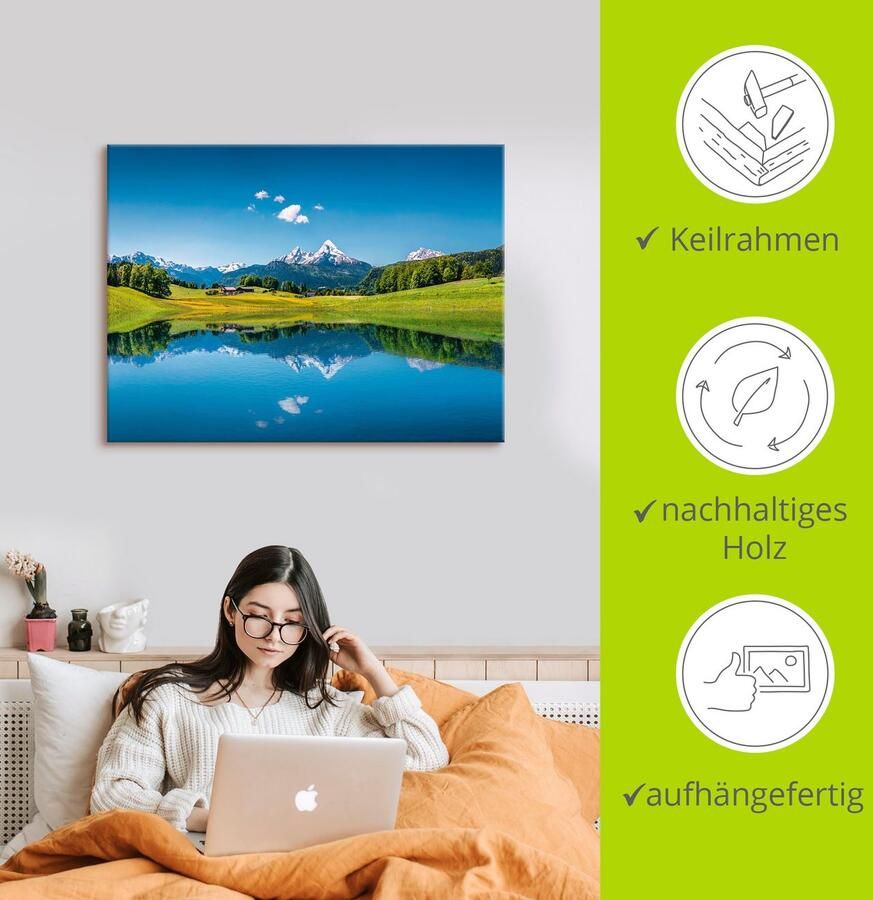 Artland Artprint Landschap in de Alpen als artprint van aluminium artprint voor buiten artprint op linnen poster in verschillende maten. maten - Foto 2