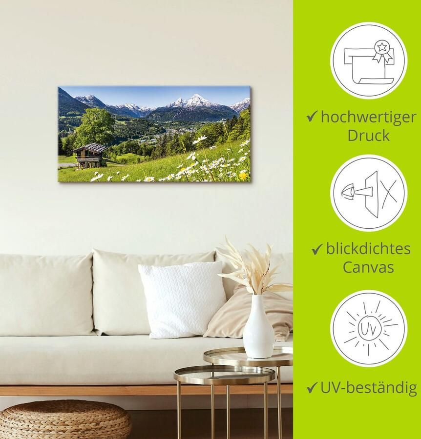 Artland Artprint Landschap in de Beierse Alpen als artprint van aluminium artprint voor buiten artprint op linnen poster muursticker - Foto 4