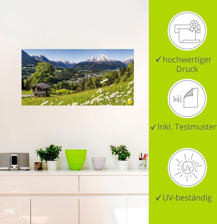 Artland Artprint Landschap in de Beierse Alpen als artprint van aluminium artprint voor buiten artprint op linnen poster muursticker - Foto 3