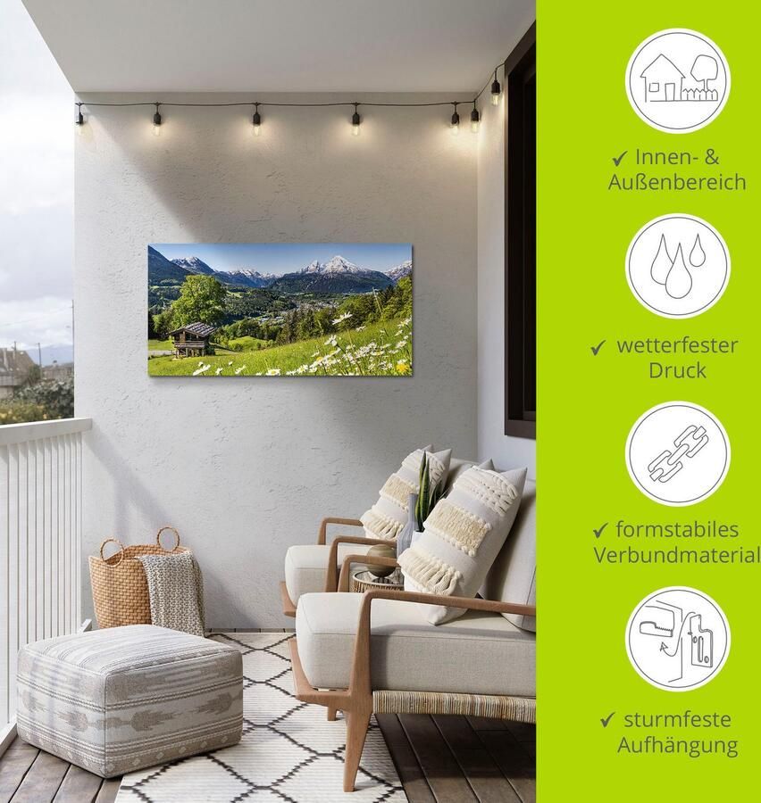 Artland Artprint Landschap in de Beierse Alpen als artprint van aluminium artprint voor buiten artprint op linnen poster muursticker - Foto 5