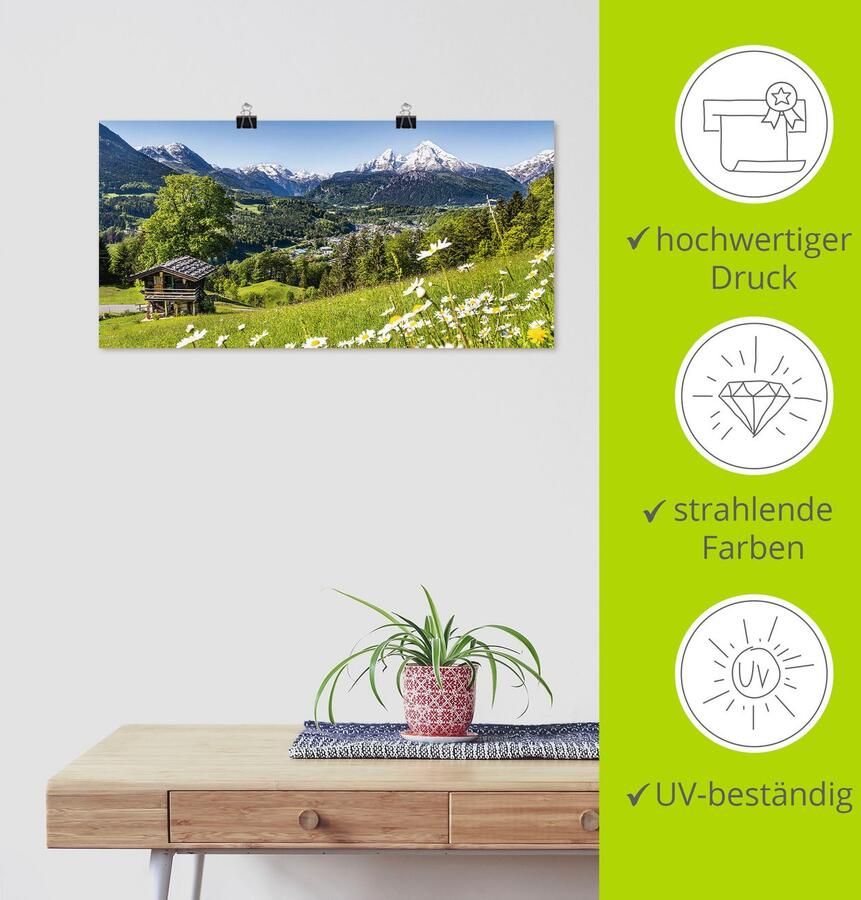 Artland Artprint Landschap in de Beierse Alpen als artprint van aluminium artprint voor buiten artprint op linnen poster muursticker - Foto 5