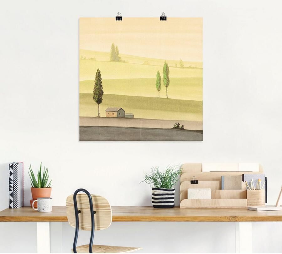 Artland Artprint Landschap in groen II als artprint op linnen poster in verschillende formaten maten - Foto 4