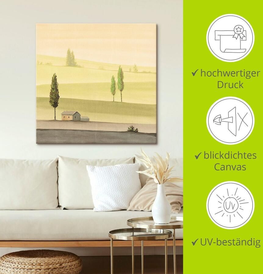 Artland Artprint Landschap in groen II als artprint op linnen poster in verschillende formaten maten - Foto 3