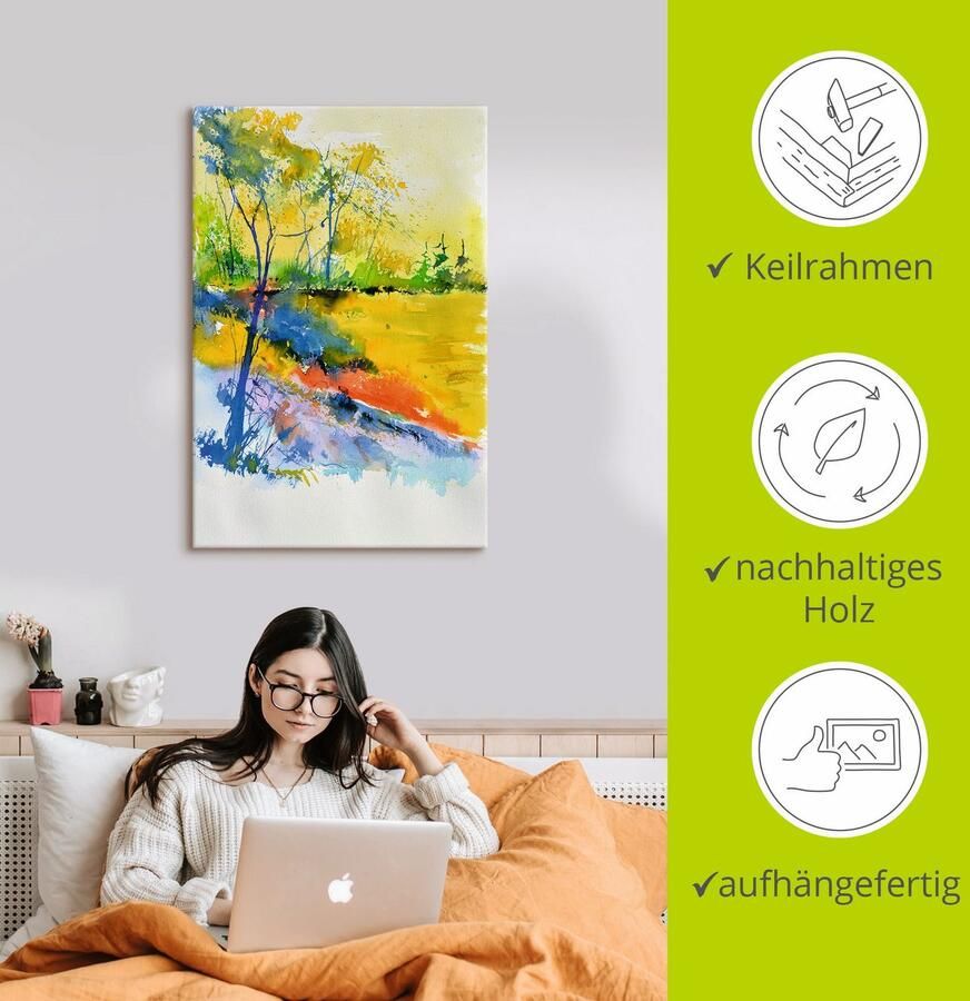 Artland Artprint Landschap in het zonlicht als artprint van aluminium artprint voor buiten artprint op linnen poster muursticker