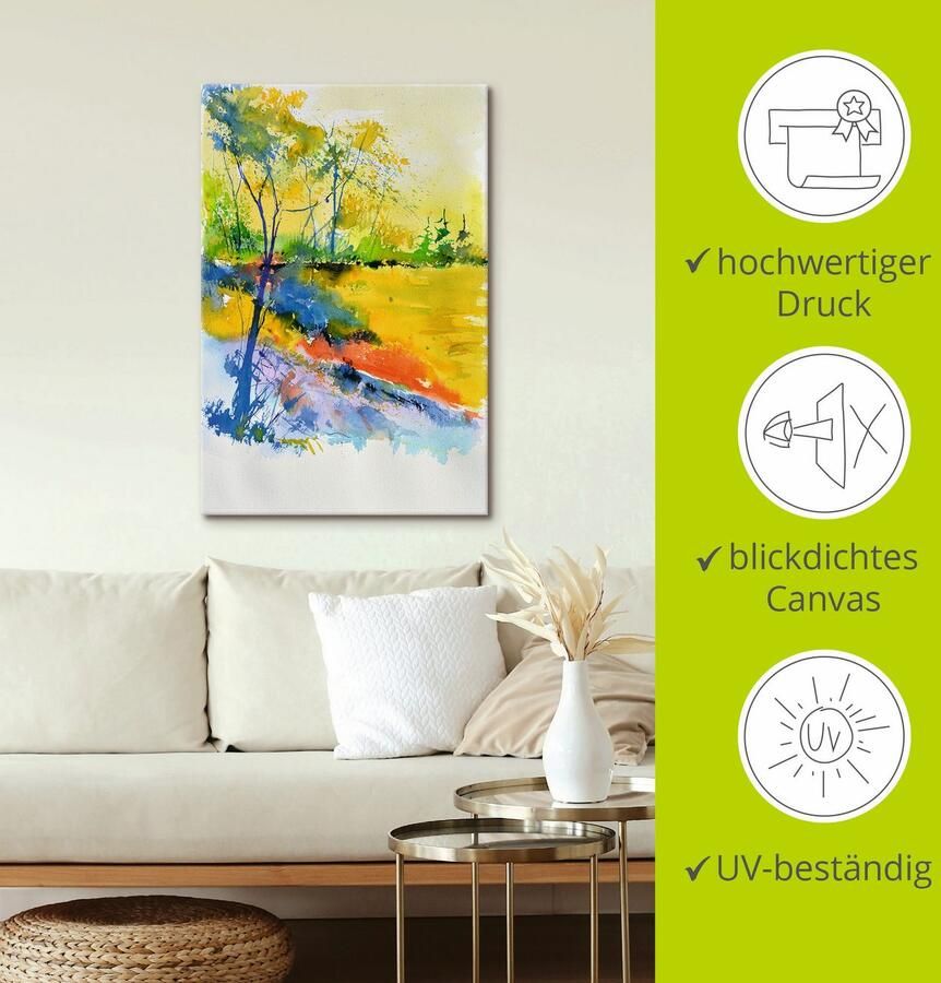 Artland Artprint Landschap in het zonlicht als artprint van aluminium artprint voor buiten artprint op linnen poster muursticker - Foto 2