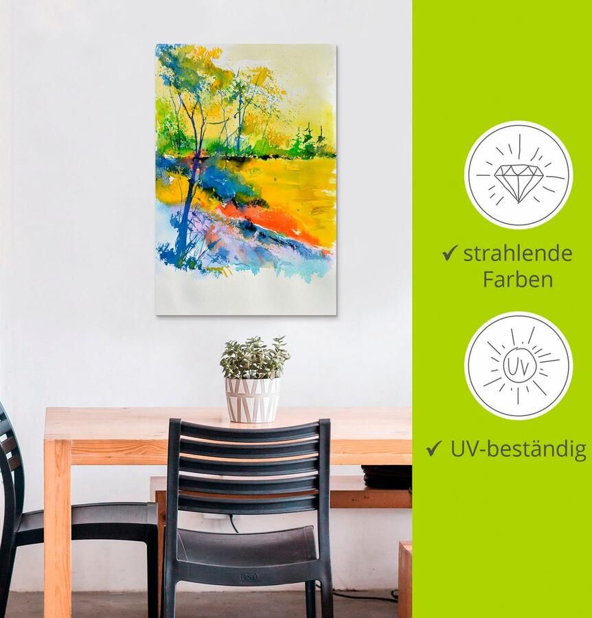 Artland Artprint Landschap in het zonlicht als artprint van aluminium artprint voor buiten artprint op linnen poster muursticker - Foto 3