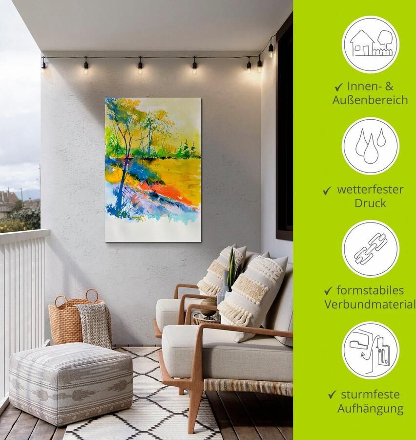 Artland Artprint Landschap in het zonlicht als artprint van aluminium artprint voor buiten artprint op linnen poster muursticker - Foto 4