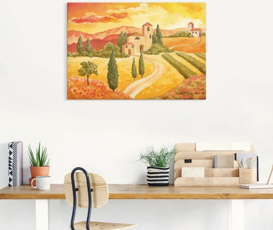 Artland Artprint Landschap VII_geel als artprint van aluminium artprint voor buiten artprint op linnen in verschillende maten - Foto 4