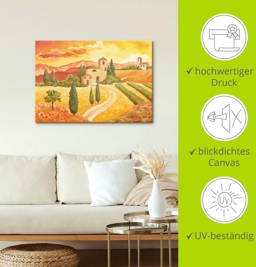 Artland Artprint Landschap VII_geel als artprint van aluminium artprint voor buiten artprint op linnen in verschillende maten - Foto 3