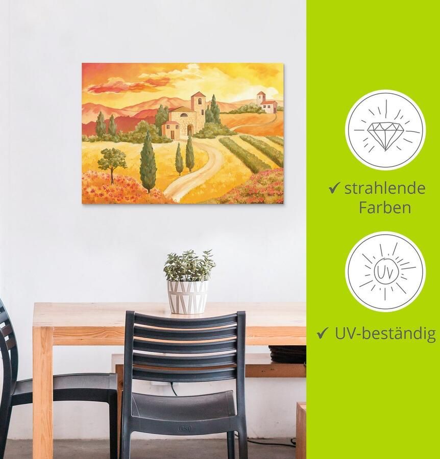 Artland Artprint Landschap VII_geel als artprint van aluminium artprint voor buiten artprint op linnen in verschillende maten - Foto 4