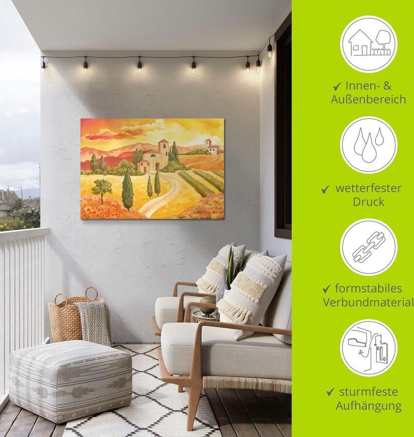 Artland Artprint Landschap VII_geel als artprint van aluminium artprint voor buiten artprint op linnen in verschillende maten - Foto 5