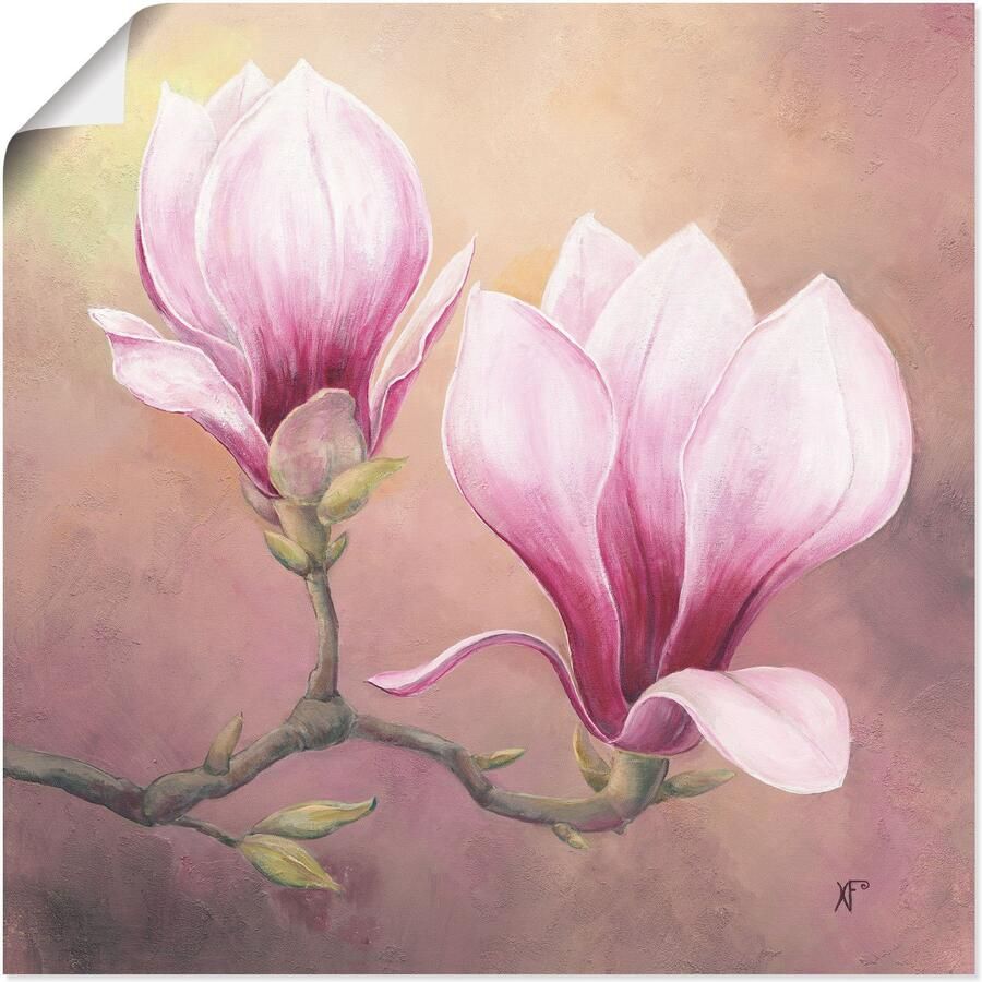 Artland Artprint Late magnolia als artprint van aluminium artprint op linnen muursticker of poster in verschillende maten - Foto 6
