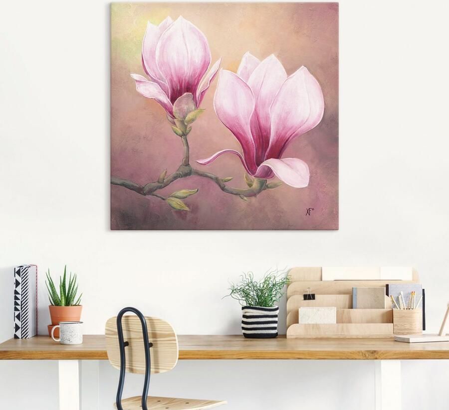 Artland Artprint Late magnolia als artprint van aluminium artprint op linnen muursticker of poster in verschillende maten - Foto 4