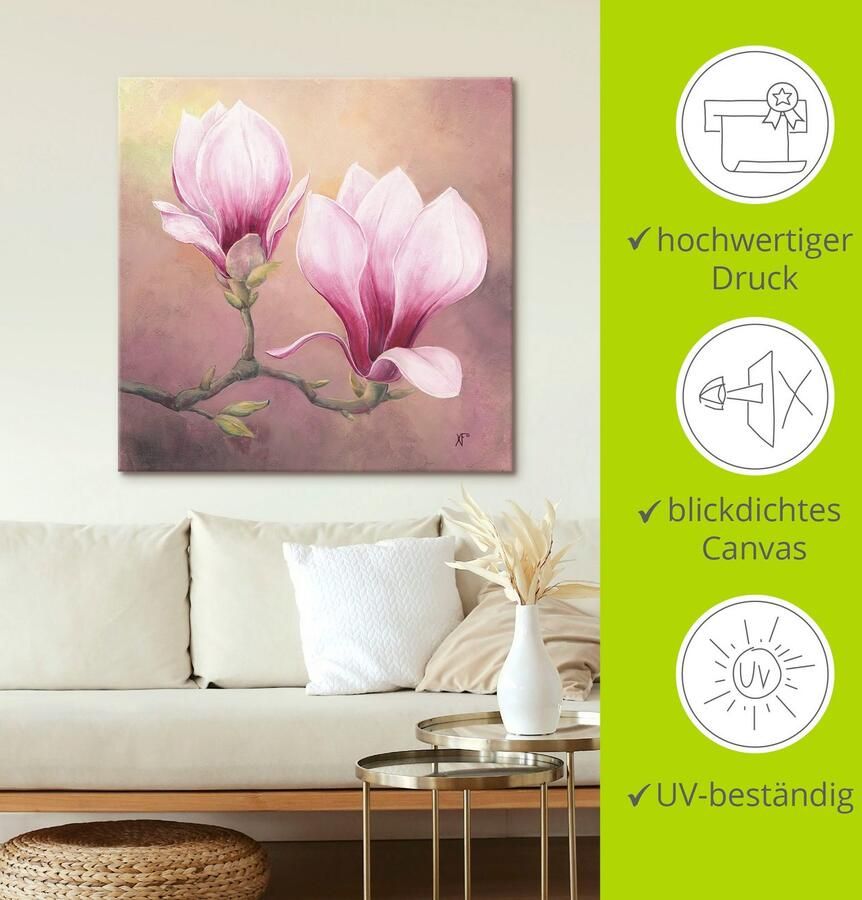 Artland Artprint Late magnolia als artprint van aluminium artprint op linnen muursticker of poster in verschillende maten - Foto 3