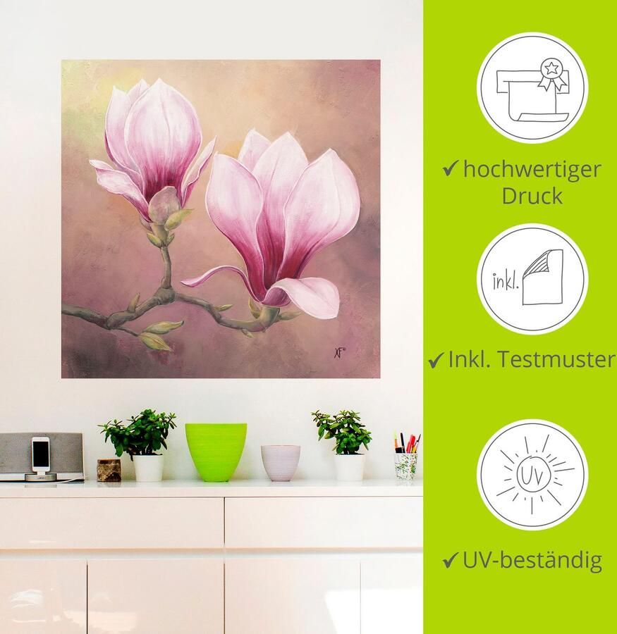 Artland Artprint Late magnolia als artprint van aluminium artprint op linnen muursticker of poster in verschillende maten - Foto 3