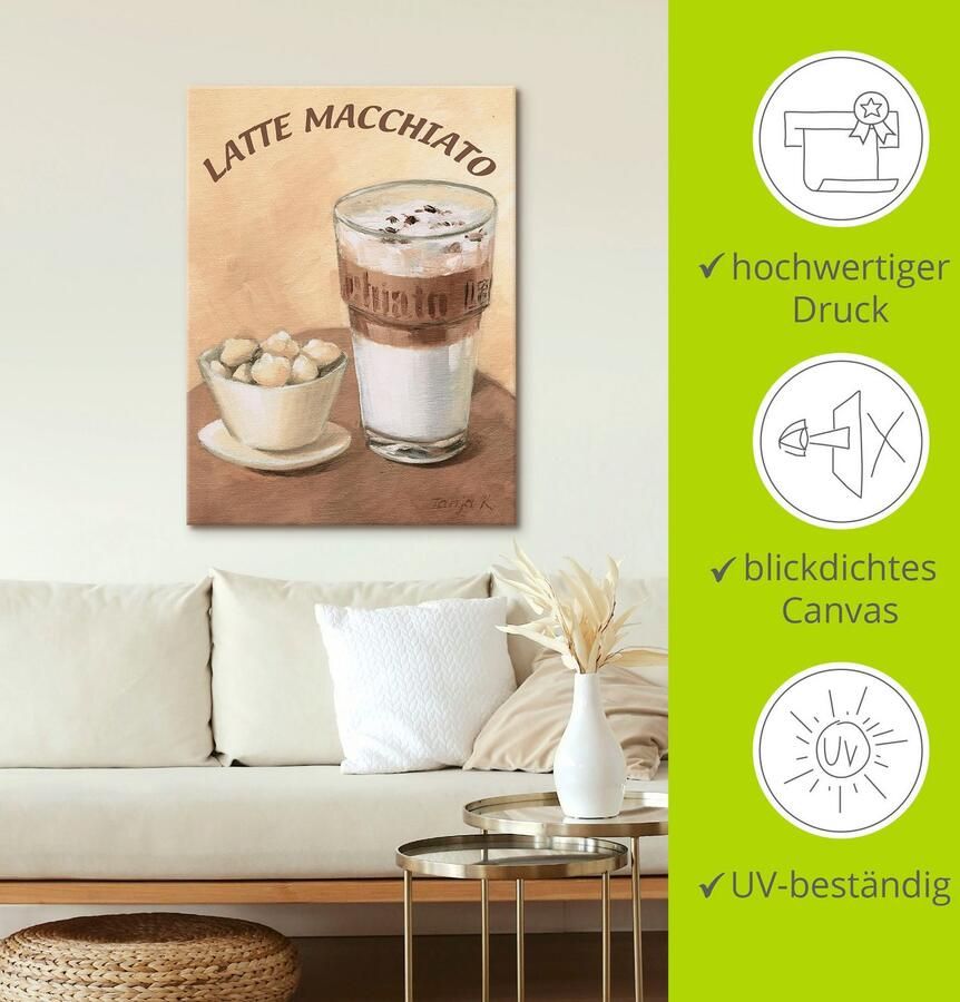 Artland Artprint Latte macchiato als artprint op linnen poster muursticker in verschillende maten - Foto 3