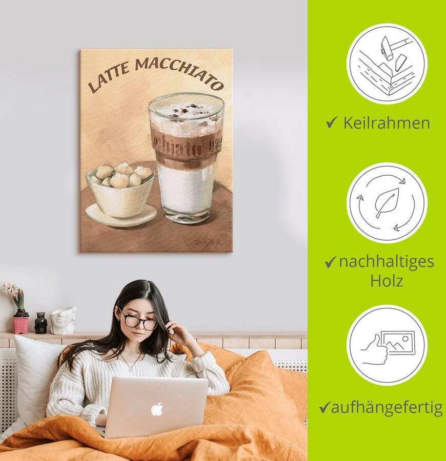 Artland Artprint Latte macchiato als artprint op linnen poster muursticker in verschillende maten - Foto 2