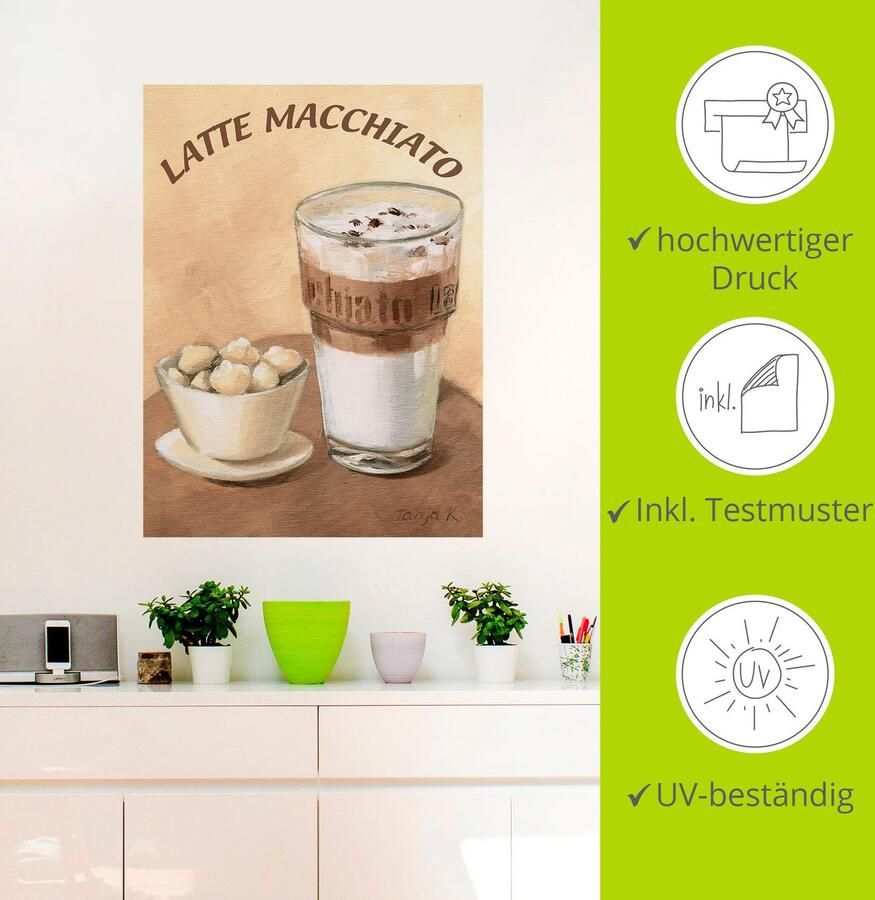 Artland Artprint Latte macchiato als artprint op linnen poster muursticker in verschillende maten - Foto 3