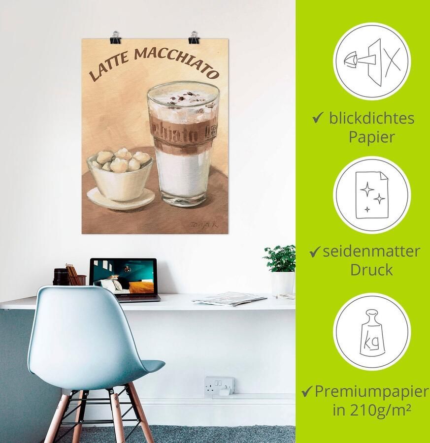 Artland Artprint Latte macchiato als artprint op linnen poster muursticker in verschillende maten - Foto 2