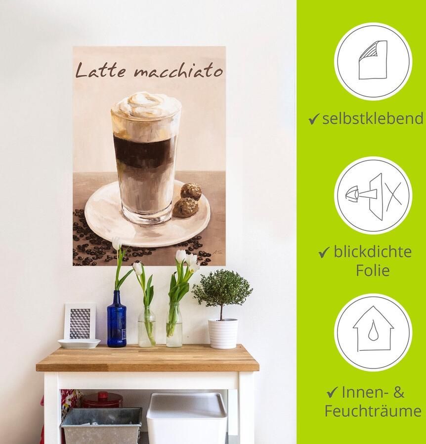 Artland Artprint Latte macchiato koffie als poster muursticker in verschillende maten - Foto 4
