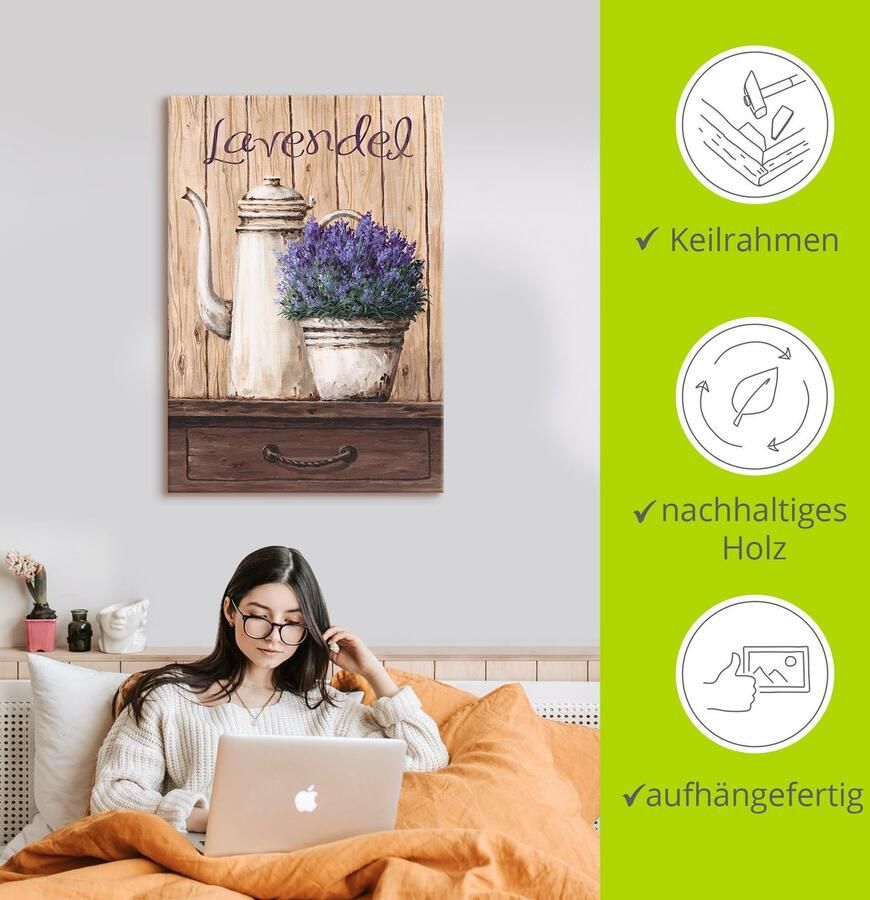 Artland Artprint Lavendel als artprint op linnen muursticker in verschillende maten - Foto 2