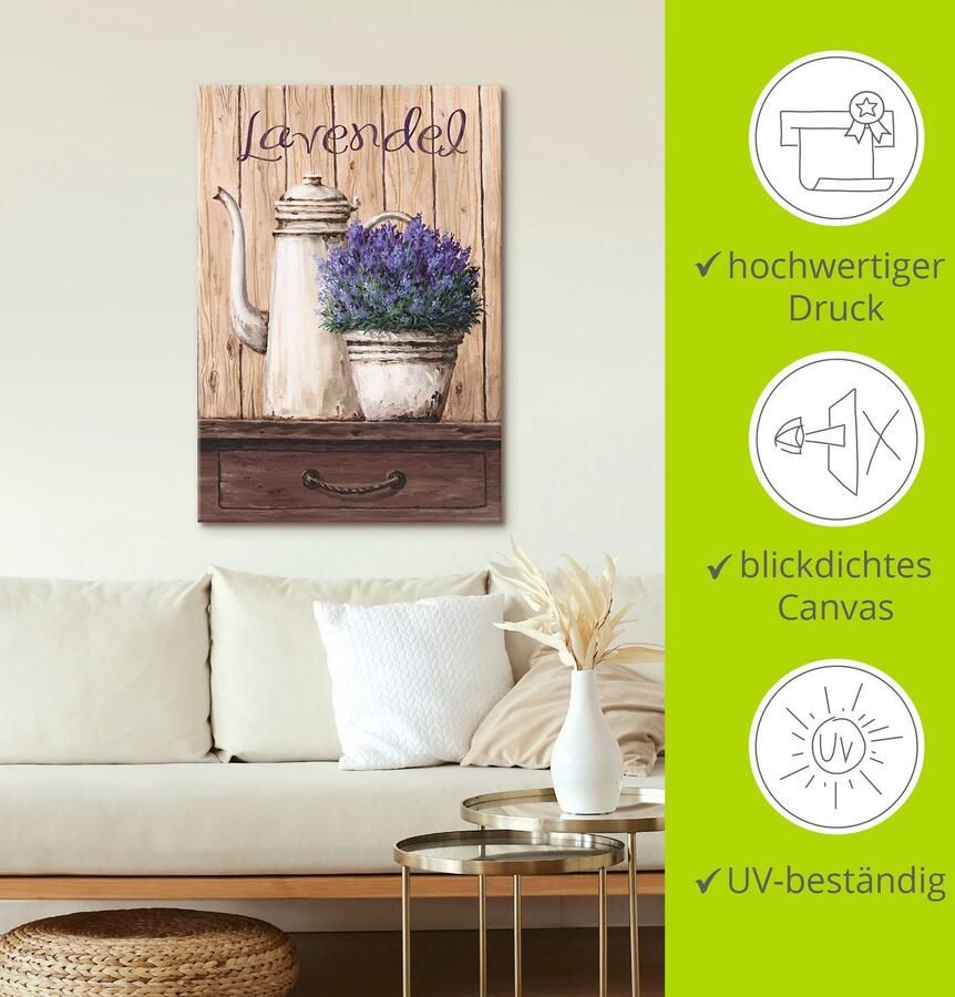 Artland Artprint Lavendel als artprint op linnen muursticker in verschillende maten - Foto 3
