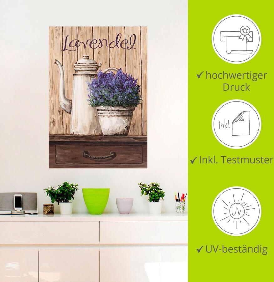 Artland Artprint Lavendel als artprint op linnen muursticker in verschillende maten - Foto 3