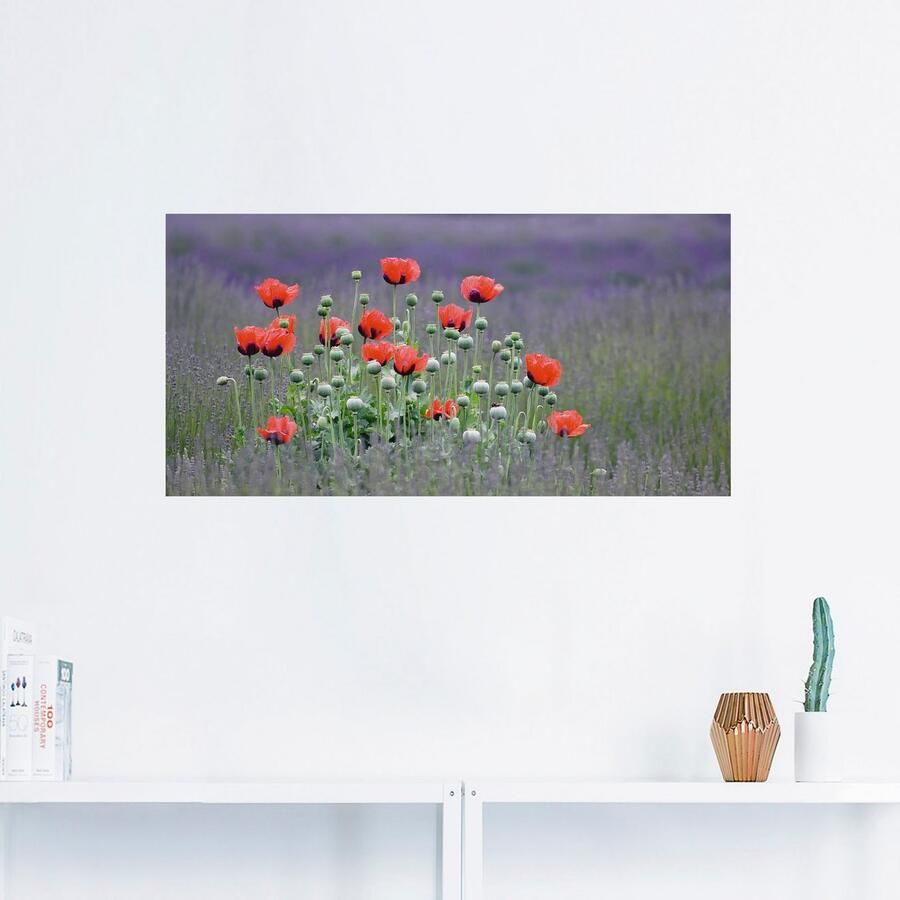 Artland Artprint Lavendel boerderij in Sequim klaprozen als artprint op linnen poster muursticker in verschillende maten - Foto 2