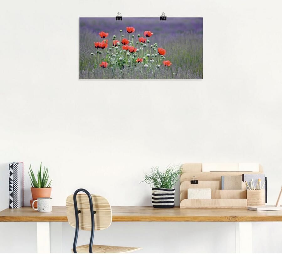 Artland Artprint Lavendel boerderij in Sequim klaprozen als artprint op linnen poster muursticker in verschillende maten - Foto 5