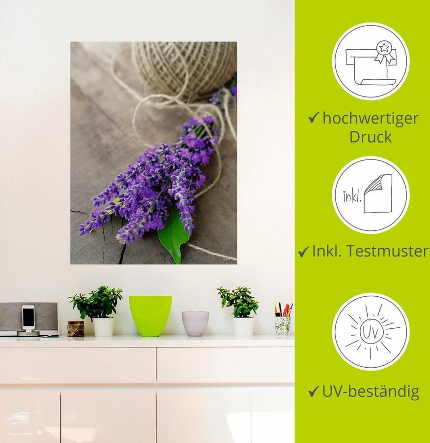 Artland Artprint Lavendel Struisvogel als artprint op linnen poster muursticker in verschillende maten - Foto 3