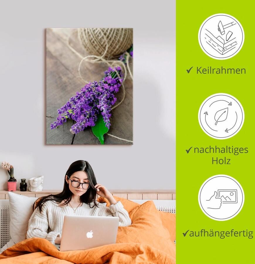 Artland Artprint Lavendel Struisvogel als artprint op linnen poster muursticker in verschillende maten - Foto 2