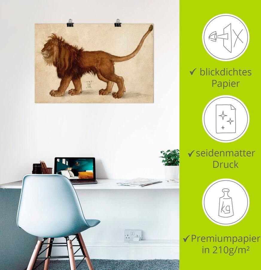Artland Artprint Leeuw. 1521 als artprint van aluminium artprint op linnen muursticker of poster in verschillende maten - Foto 3