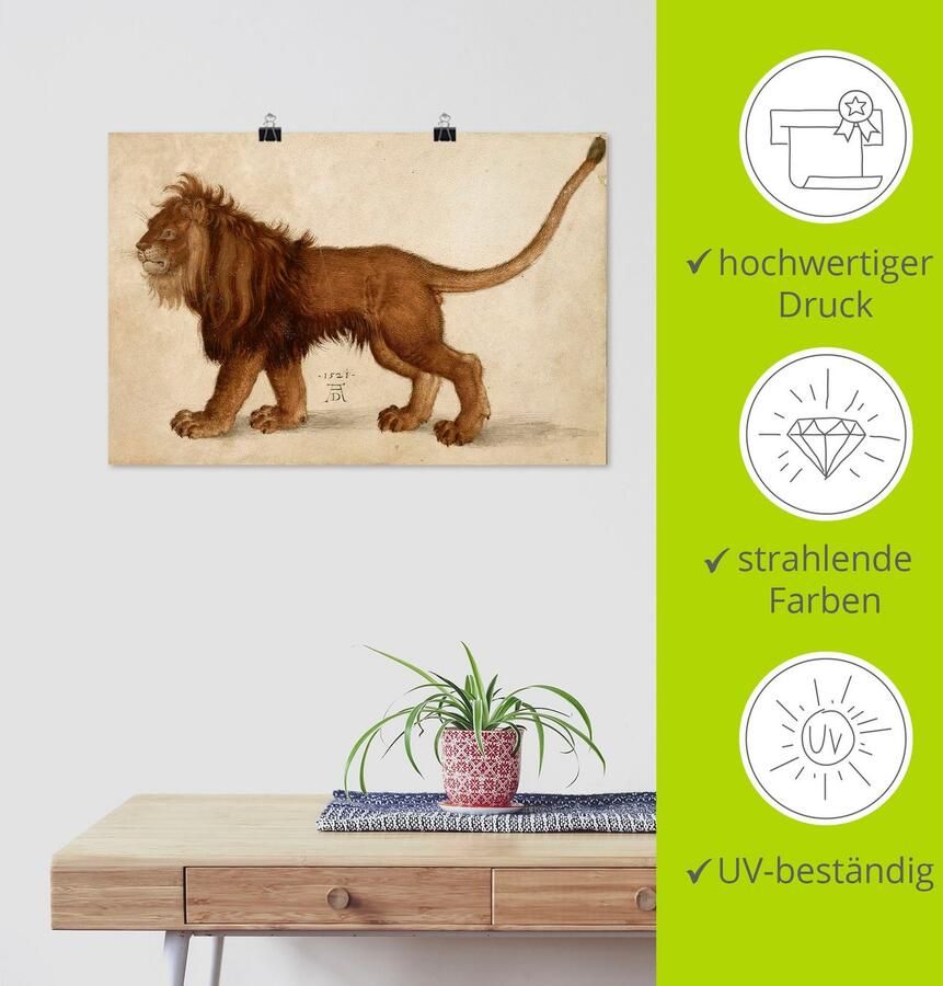 Artland Artprint Leeuw. 1521 als artprint van aluminium artprint op linnen muursticker of poster in verschillende maten - Foto 4