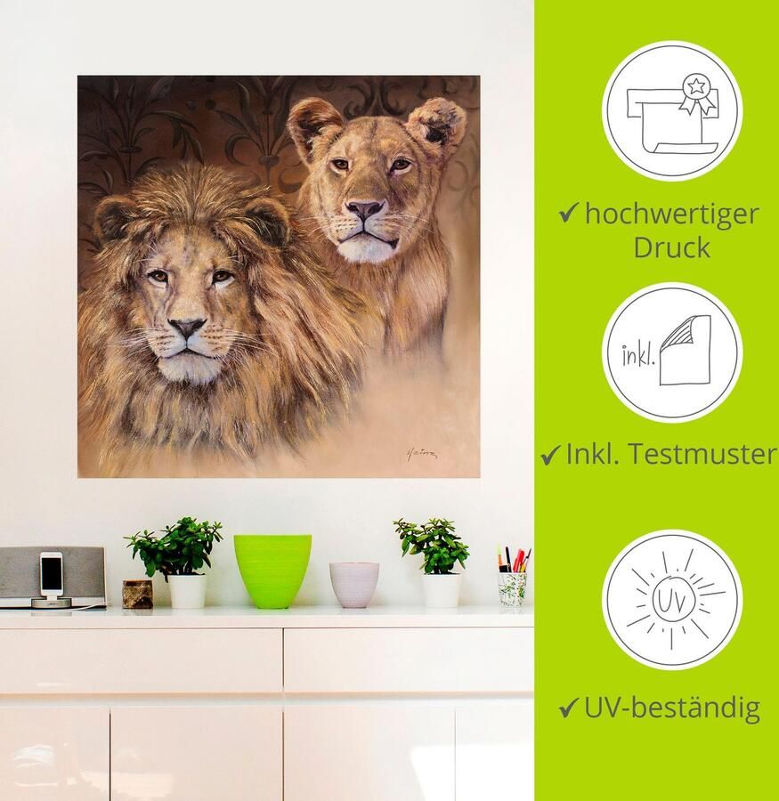Artland Artprint Leeuwen als artprint van aluminium artprint voor buiten artprint op linnen poster muursticker - Foto 3