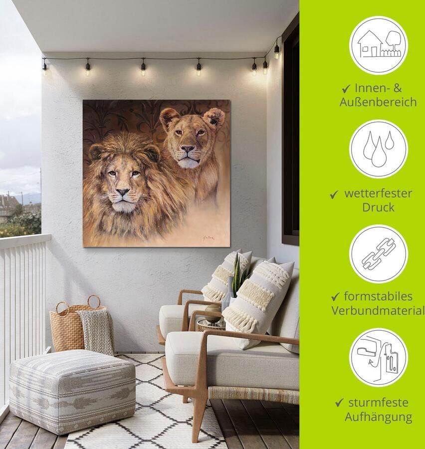 Artland Artprint Leeuwen als artprint van aluminium artprint voor buiten artprint op linnen poster muursticker - Foto 5