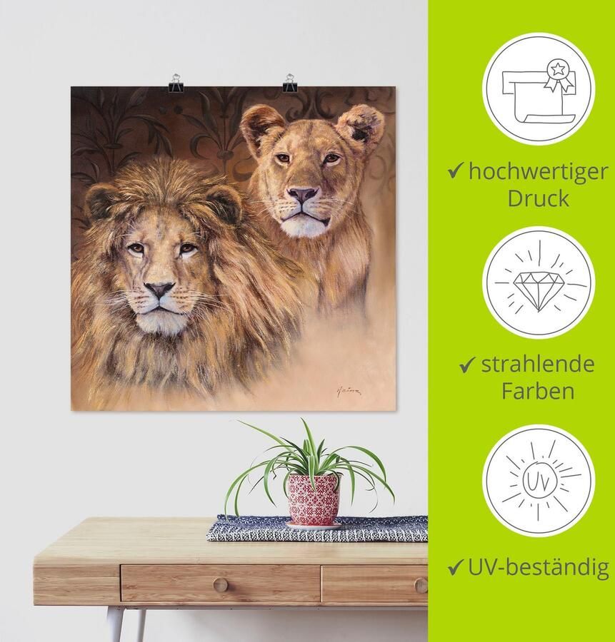 Artland Artprint Leeuwen als artprint van aluminium artprint voor buiten artprint op linnen poster muursticker - Foto 5