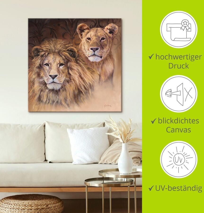 Artland Artprint Leeuwen als artprint van aluminium artprint voor buiten artprint op linnen poster muursticker - Foto 4