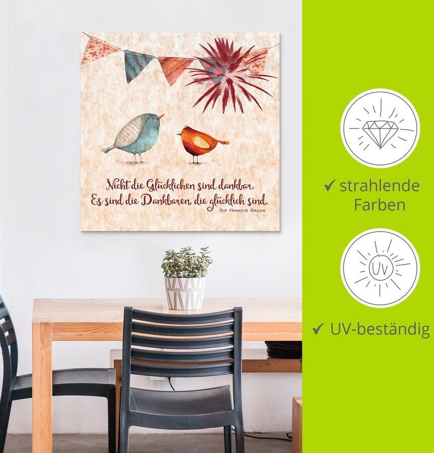 Artland Artprint Levenswijsheid gelukkig als artprint van aluminium artprint voor buiten artprint op linnen poster muursticker - Foto 2