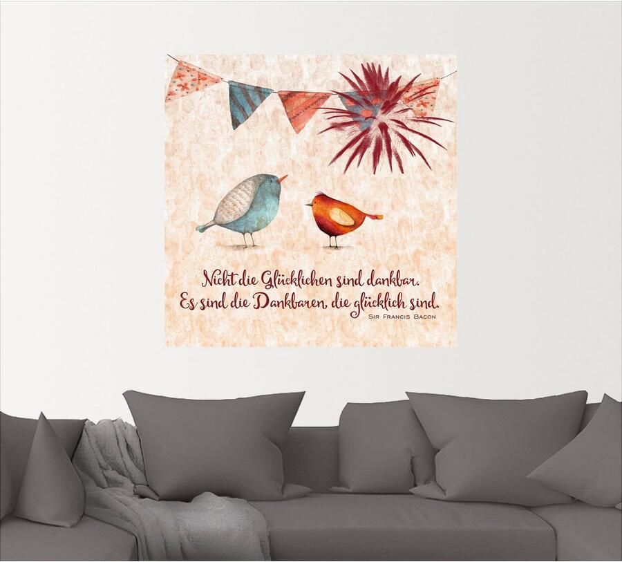 Artland Artprint Levenswijsheid gelukkig als artprint van aluminium artprint voor buiten artprint op linnen poster muursticker - Foto 5