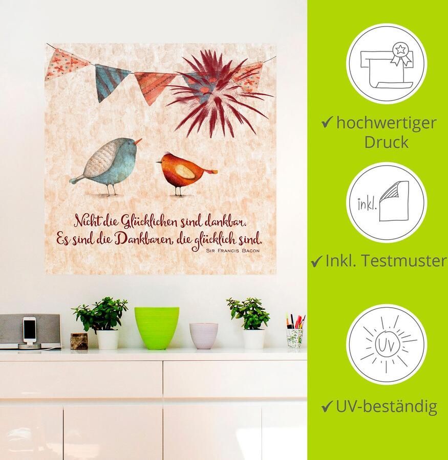 Artland Artprint Levenswijsheid gelukkig als artprint van aluminium artprint voor buiten artprint op linnen poster muursticker - Foto 3