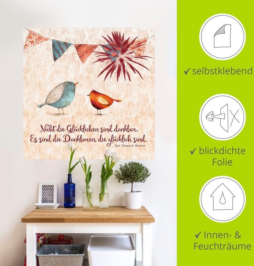 Artland Artprint Levenswijsheid gelukkig als artprint van aluminium artprint voor buiten artprint op linnen poster muursticker - Foto 4