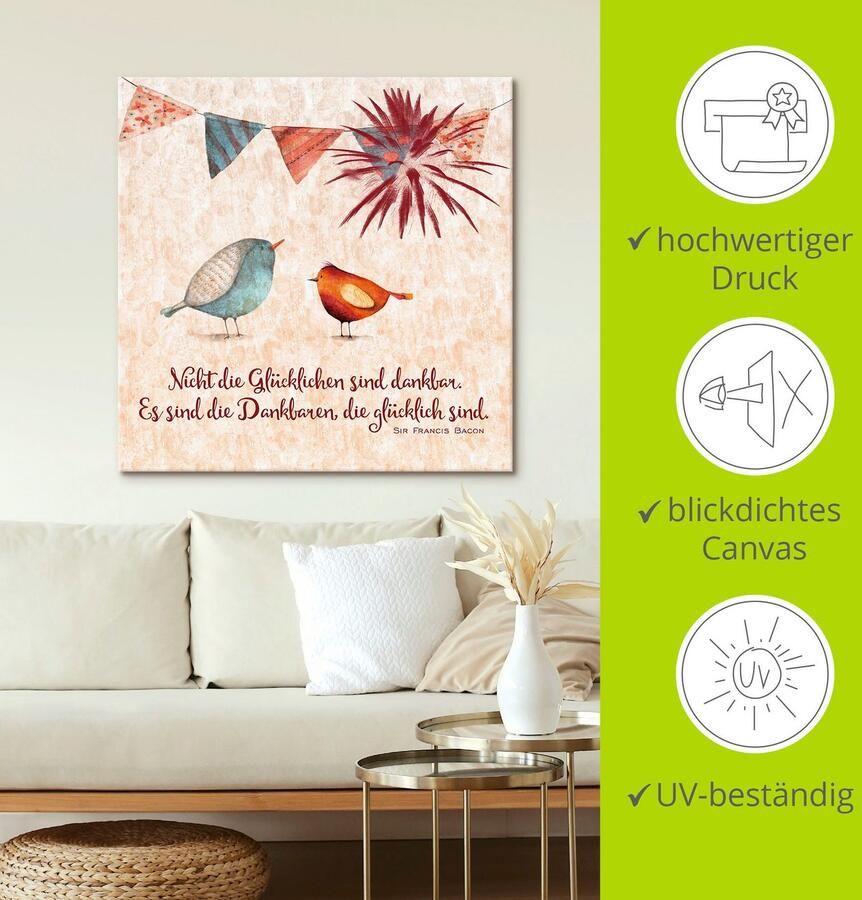 Artland Artprint Levenswijsheid gelukkig als artprint van aluminium artprint voor buiten artprint op linnen poster muursticker - Foto 4