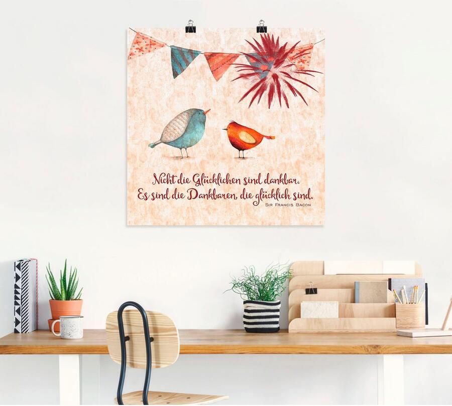 Artland Artprint Levenswijsheid gelukkig als artprint van aluminium artprint voor buiten artprint op linnen poster muursticker - Foto 4