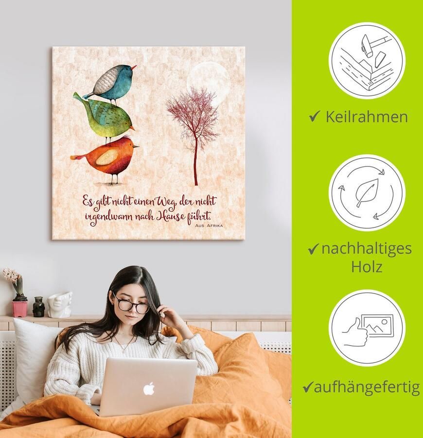 Artland Artprint Levenswijsheid thuis als artprint op linnen poster muursticker in verschillende maten