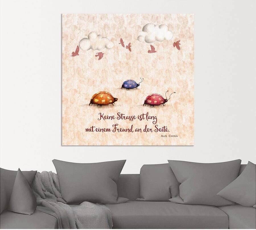 Artland Artprint Levenswijsheid vrienden als artprint van aluminium artprint voor buiten artprint op linnen poster muursticker - Foto 4