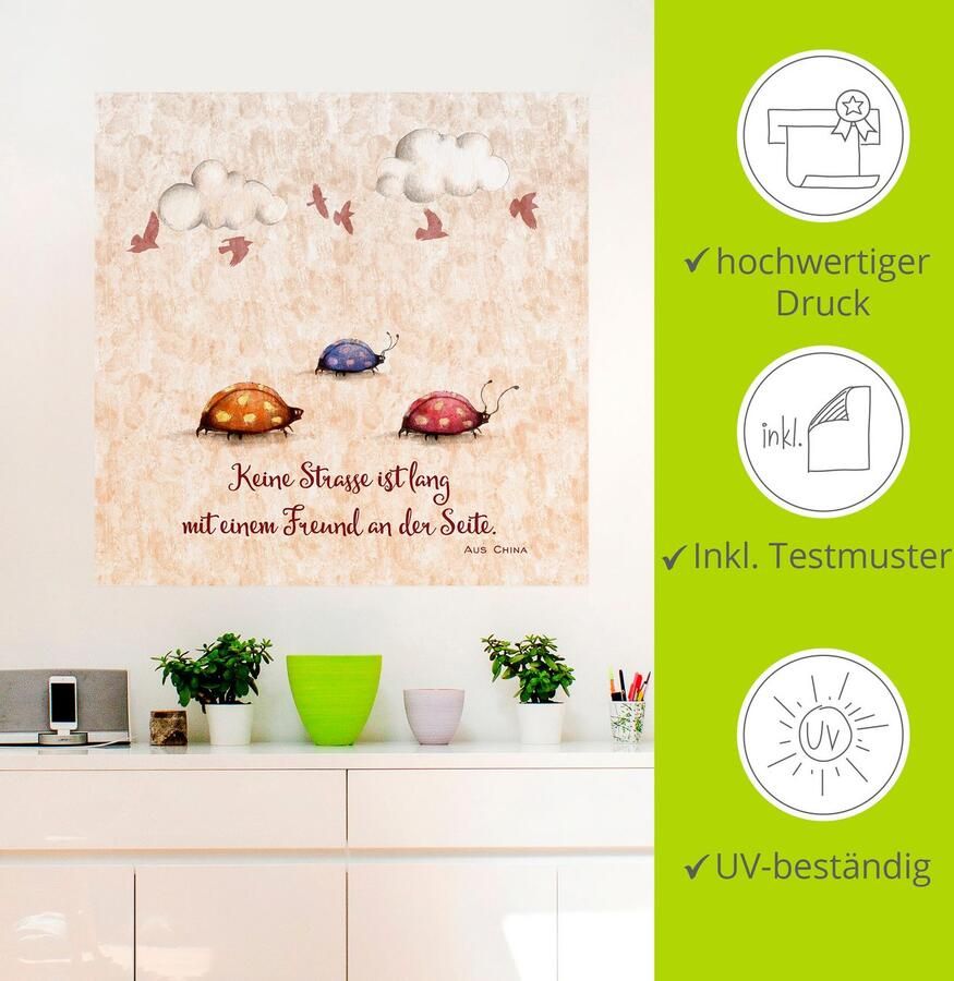 Artland Artprint Levenswijsheid vrienden als artprint van aluminium artprint voor buiten artprint op linnen poster muursticker - Foto 2
