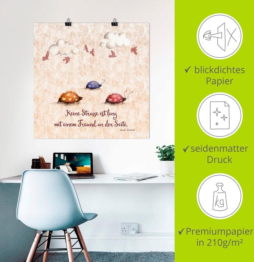 Artland Artprint Levenswijsheid vrienden als artprint van aluminium artprint voor buiten artprint op linnen poster muursticker - Foto 3