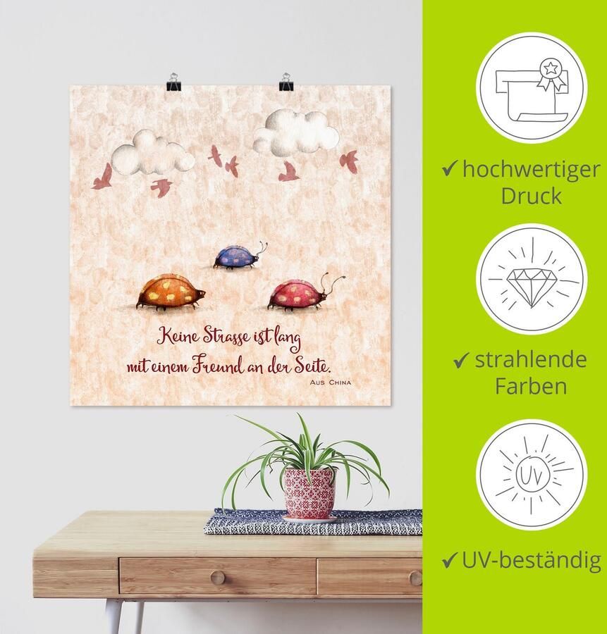 Artland Artprint Levenswijsheid vrienden als artprint van aluminium artprint voor buiten artprint op linnen poster muursticker - Foto 4