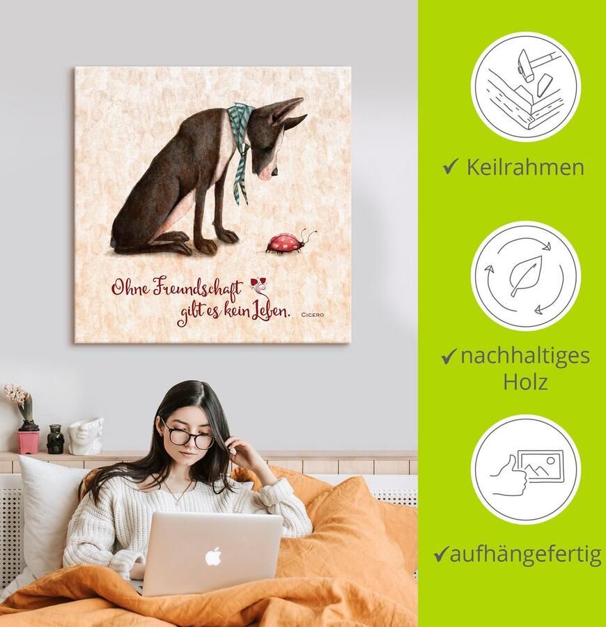 Artland Artprint Levenswijsheid vriendschap als artprint van aluminium artprint voor buiten artprint op linnen poster in verschillende maten. maten - Foto 2